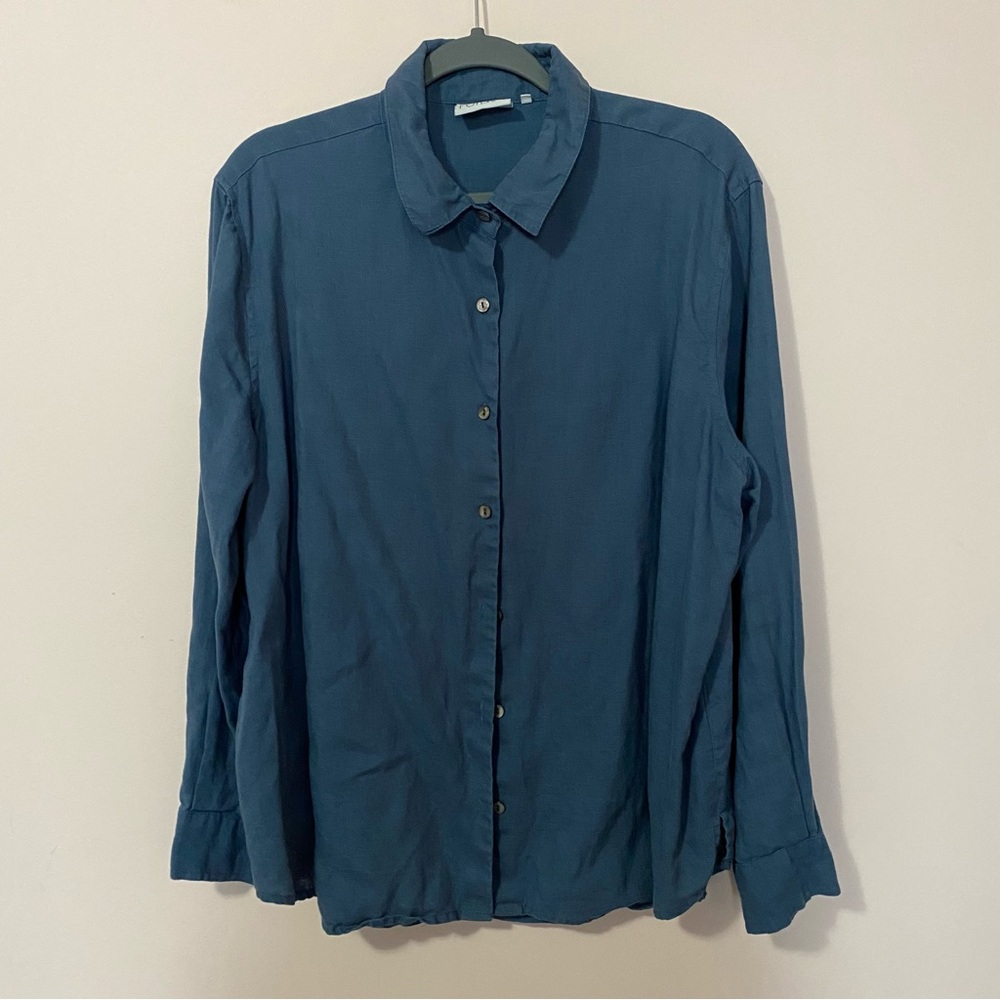 Foil women’s 100% linen front buttons shirt